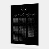 Carte de siège en acrylique noire (Angle)