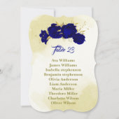 Carte de siège feuille Royal bleu fleurs or (Devant)