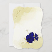 Carte de siège feuille Royal bleu fleurs or (Dos)