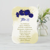 Carte de siège feuille Royal bleu fleurs or (Debout devant)