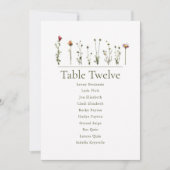 Carte de siège fleur sauvage moderne (Devant)