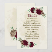 Carte de siège fleurs de champagne de Bourgogne (Devant / Derrière)