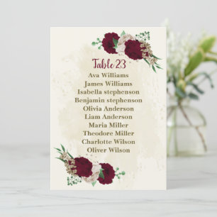 Carte de siège fleurs de champagne de Bourgogne
