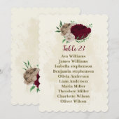 Carte de siège fleurs de champagne de Bourgogne (Devant / Derrière)