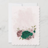 carte de siège fleurs rose vert émeraude (Dos)
