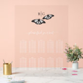 Carte de siège Mariage à papillon noir blanc (Mariage)