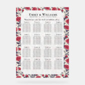 Carte de siège Mariage à thème Rose mignon (Recto)