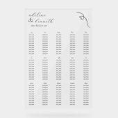 Carte de siège Mariage acrylique moderne | Black (Recto)