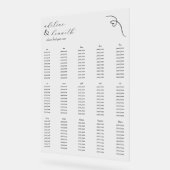 Carte de siège Mariage acrylique moderne | Black (Angle)