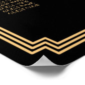 Carte de siège Mariage Art Déco Gold Noir 20x28 (Coin)