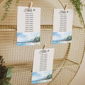 Carte de siège Mariage d'aquarelle de plage d'été