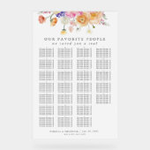 Carte de siège Mariage d'aquarelle florale brillan (Recto)