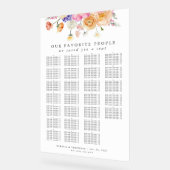 Carte de siège Mariage d'aquarelle florale brillan (Angle)