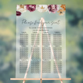 Carte de siège Mariage de automne floral en Bourgo (Neutre)