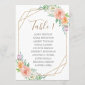 Carte de siège Mariage de fleurs d'aquarelle géomé (Dos)