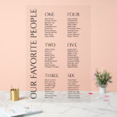 Carte de siège Mariage de police noire moderne élé (Mariage)