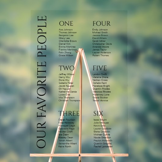 Carte de siège Mariage de police noire moderne élé (Neutre)