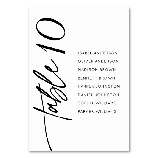 Carte de siège Mariage de script de calligraphie m (Par défaut)