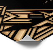 Carte de siège Mariage de style Art déco d'or noir (Coin)