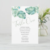 Carte de siège Mariage de verdure tropicale (Debout devant)