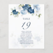 Carte de siège Mariage Dusty Blue Floral Table 19 (Dos)