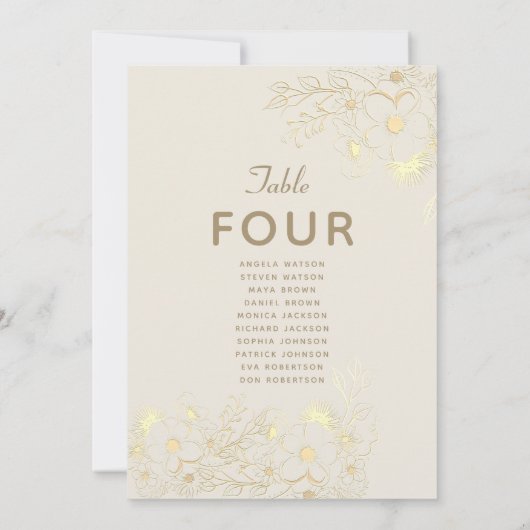 Carte de siège Mariage en ivoire or (Dos)