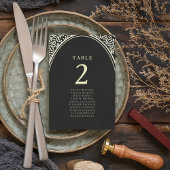 Carte de siège Mariage en or et noir