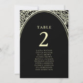 Carte de siège Mariage en or et noir (Dos)