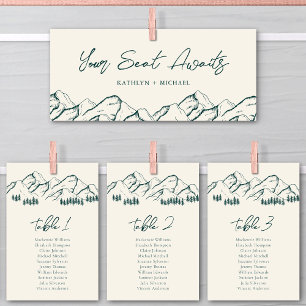 Carte de siège mariage en-tête Mountain Outdoor Ca