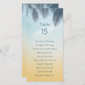 Carte de siège Mariage Feuille de palme tropicale (Devant / Derrière)