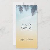 Carte de siège Mariage Feuille de palme tropicale (Dos)