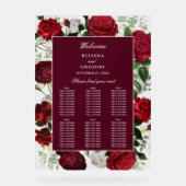 Carte de siège Mariage Floral Bourgogne (Recto)