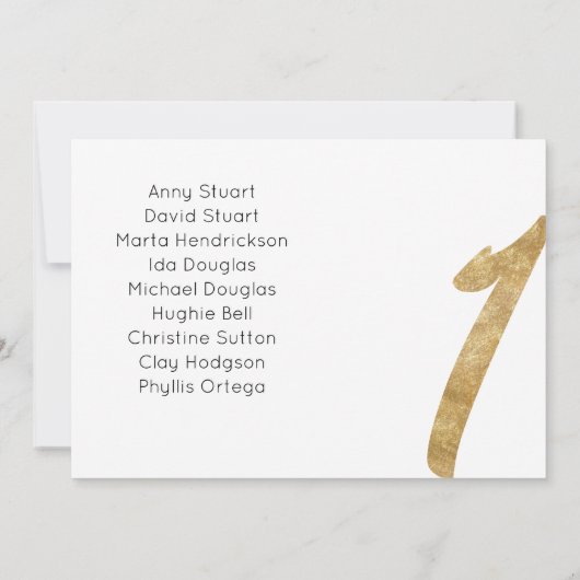 Carte de siège Mariage Gold table 1 (Dos)