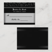 Carte de siège Mariage gothique en noir blanc Hall (Devant / Derrière)