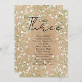 Carte de siège Mariage inspirée de la respiration  (Devant / Derrière)