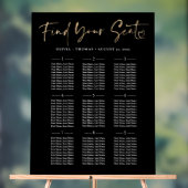 Carte de siège Mariage moderne Gold & Black (Neutre)