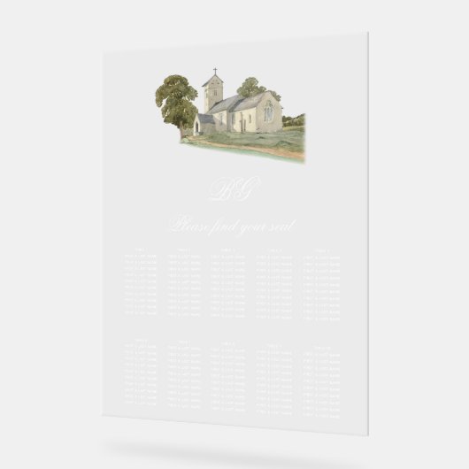 Carte de siège Mariage Monogramme traditionnel de  (Angle)