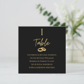 Carte de siège mariage - Noir et Or- (Debout devant)