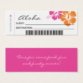 Carte de siège Mariage Orange Rose Hibiscus (Devant & derrière)