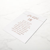 Carte de siège Mariage rose Gold Minimalist Script (Rotation)