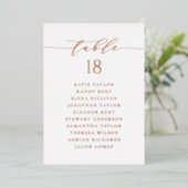 Carte de siège Mariage rose Gold Minimalist Script (Debout devant)