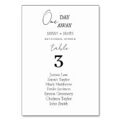 Carte de siège Mariage simple à un jour (Dos)