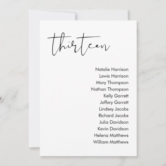 Carte de siège Mariage STELLA - TABLEAU 13 (Devant)