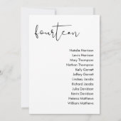 Carte de siège Mariage STELLA - TABLEAU 14 (Dos)