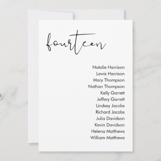 Carte de siège Mariage STELLA - TABLEAU 14 (Dos)