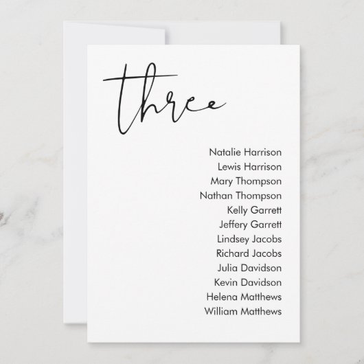 Carte de siège Mariage STELLA - TABLEAU 3 (Devant)