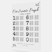 Carte de siège Mariage transparent en acrylique (Angle)