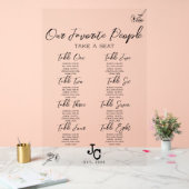 Carte de siège Mariage transparent en acrylique (Mariage)