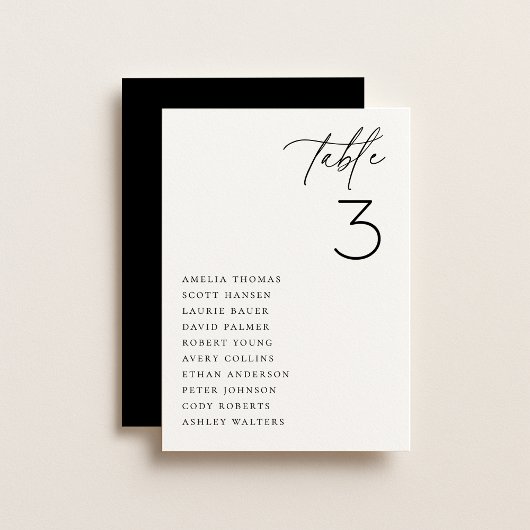 Carte de siège minimaliste pour Mariage