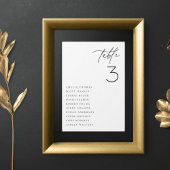 Carte de siège minimaliste pour Mariage